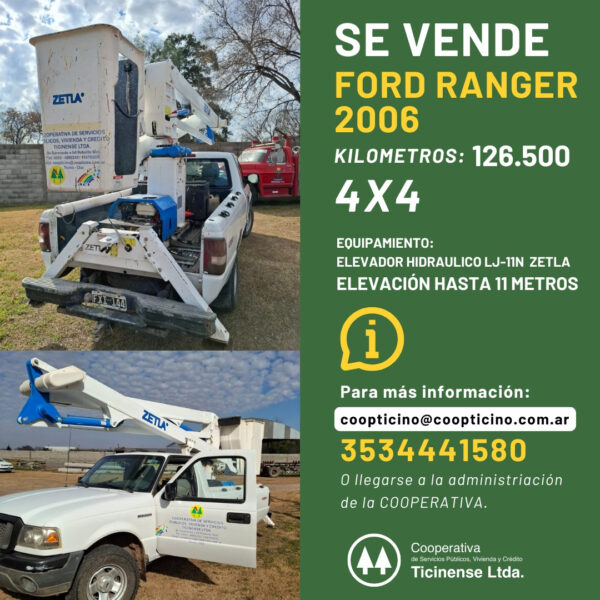 Vendo Ford Ranger con elevador hidráulico - Imagen 3